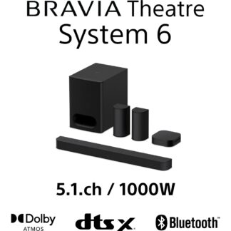 Bravia Theatre System 6, 5.1ch Home Cinema Sound Bar with Wireless Rear Speakers